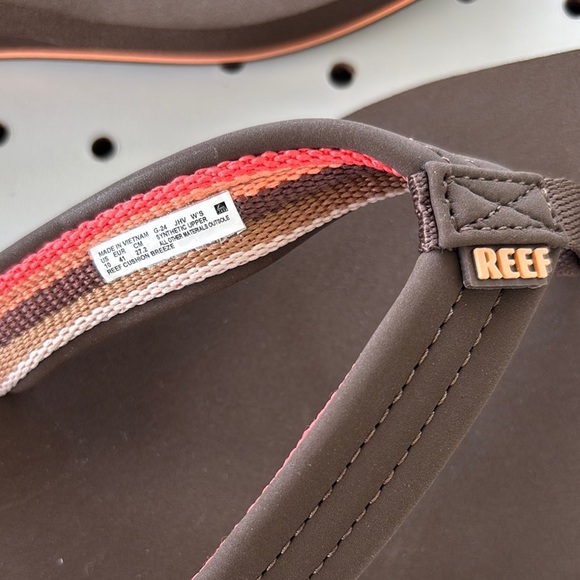 Brown Flip Flops with Pink Accents - Picture 5 of 10